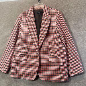 Talbots Blazer Womens 18W Plaid Houndstooth Career Classic Preppy Tailored Chic